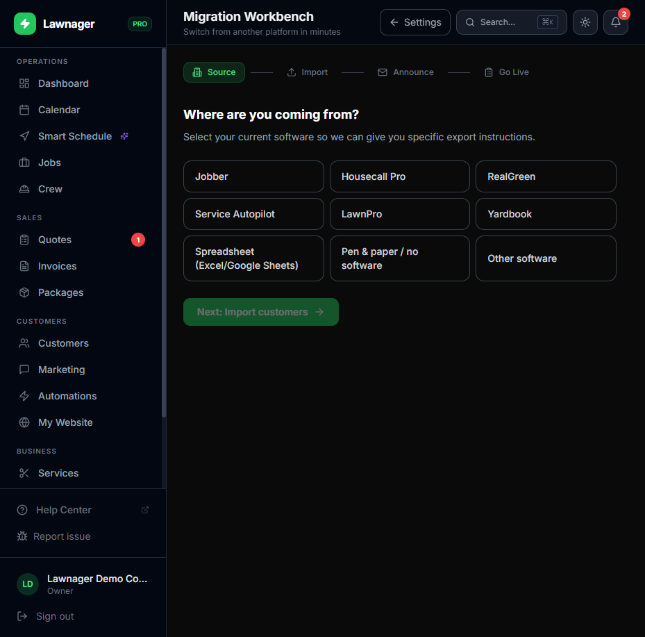 Settings Migration