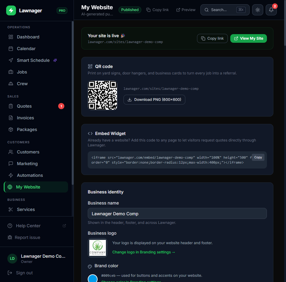 Website Settings